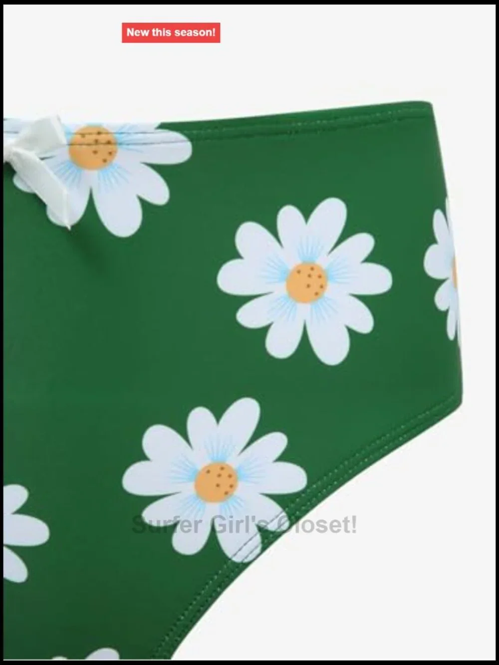 Womens Retro Bikini Set 2 Piece Daisy Print Bowknot Halter High Waist Vintage